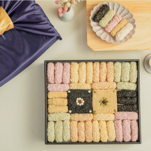 강릉무진장한과,(강원ON)선물세트 꽃수를담다 1호(네이비골드고급보자기포함)