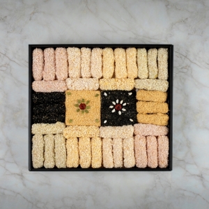 강릉무진장한과,(강원ON)선물세트 꽃수를담다 1호(네이비골드고급보자기포함)