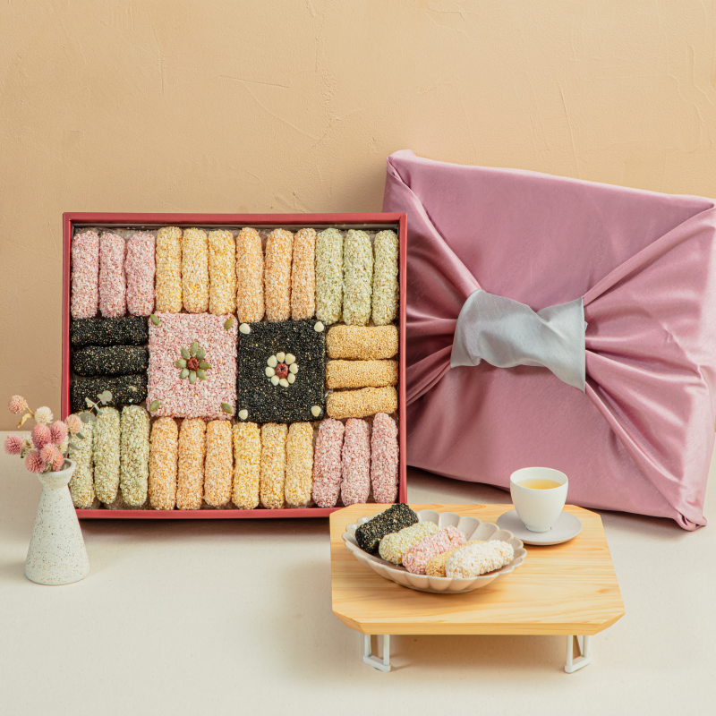 강원더몰,(강원ON)강릉무진장한과  선물세트  꽃수를담다 2호(고급보자기포장)