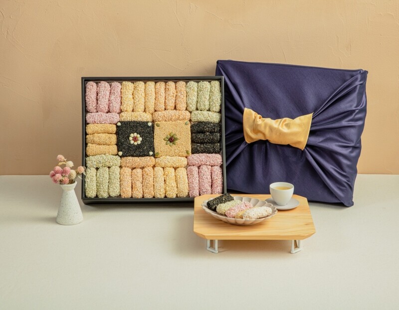 강릉무진장한과,강릉무진장한과 전통 수제 한과 선물세트 1호(노랑보자기포함)